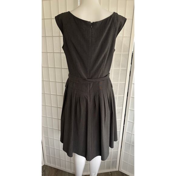 Calvin Klein Womens Grey White Checked Sleeveless A-Line Dress with Belt Size 10 - Picture 2 of 10